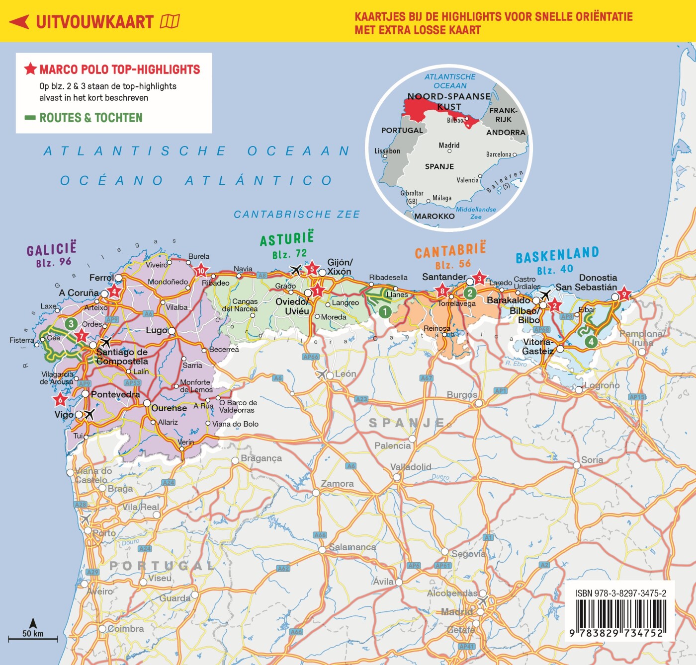 Noord Spaanse kust / Marco Polo achterkant