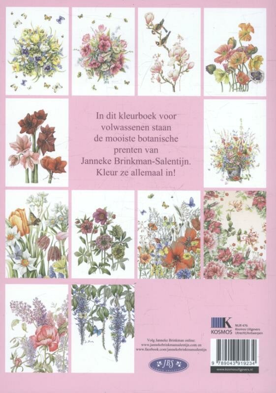 Bloemenkleurboek voor volwassenen achterkant