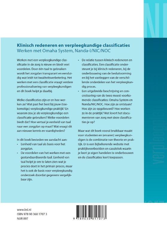 Klinisch redeneren en verpleegkundige classificaties Klinisch redeneren en verpleegkundige classificaties achterkant