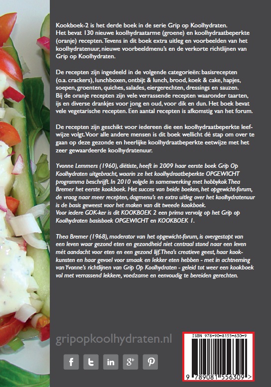 Grip op Koolhydraten / Kookboek 2 / Grip op Koolhydraten / 2 Grip op Koolhydraten / Kookboek 2 / Grip op Koolhydraten / 2 achterkant