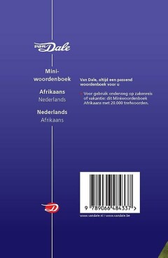Van Dale miniwoordenboek / Van Dale miniwoordenboeken achterkant