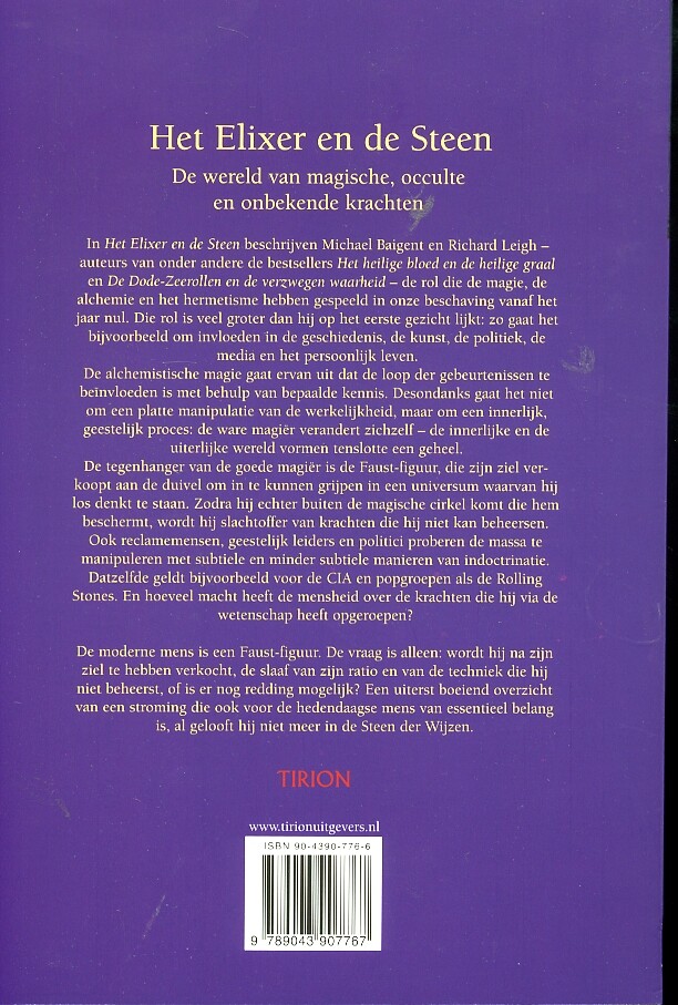 Het elixer en de steen achterkant