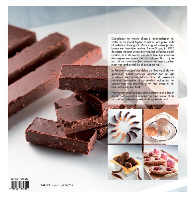 Proeven van pralines achterkant