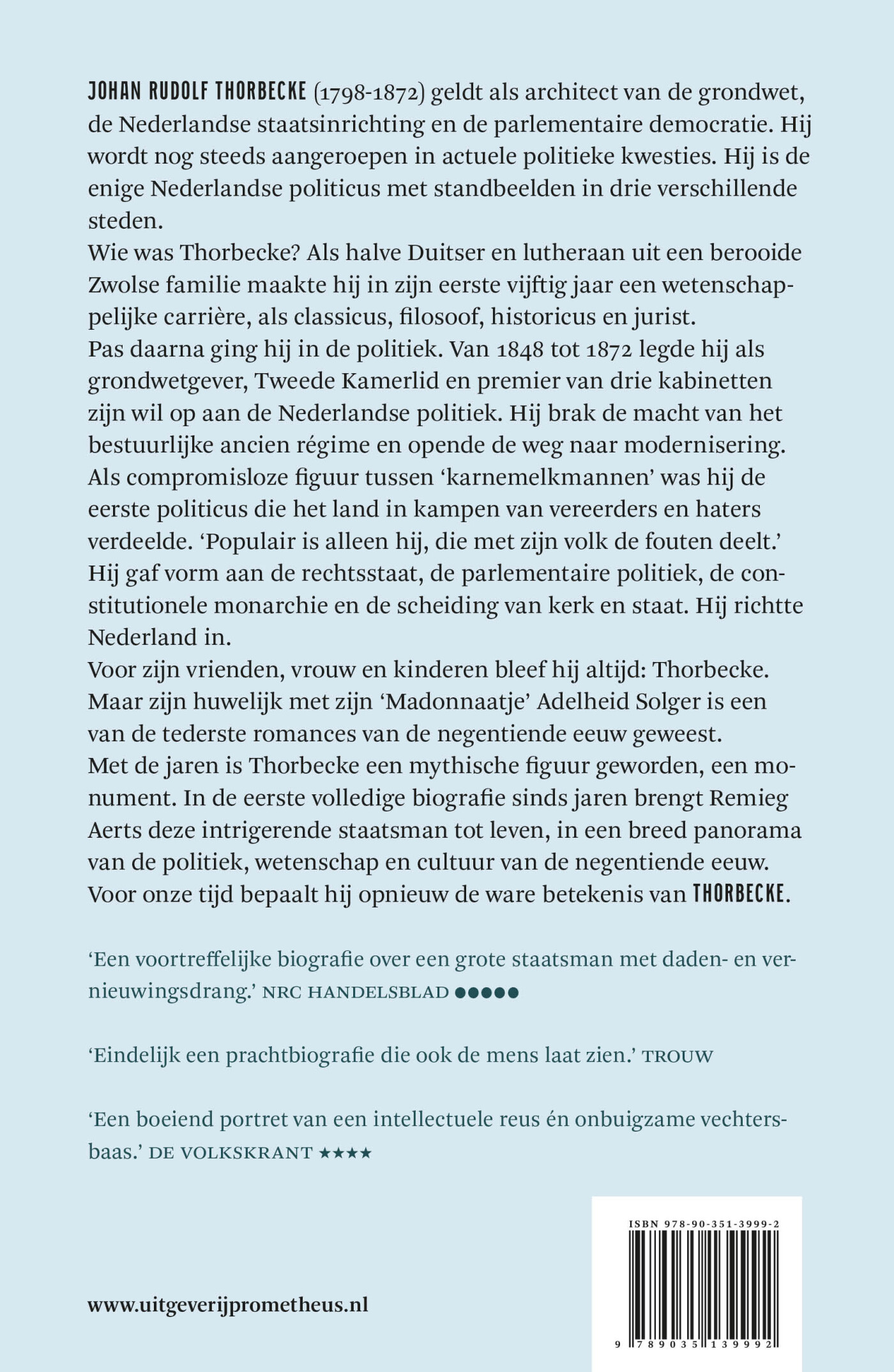 Thorbecke wil het achterkant