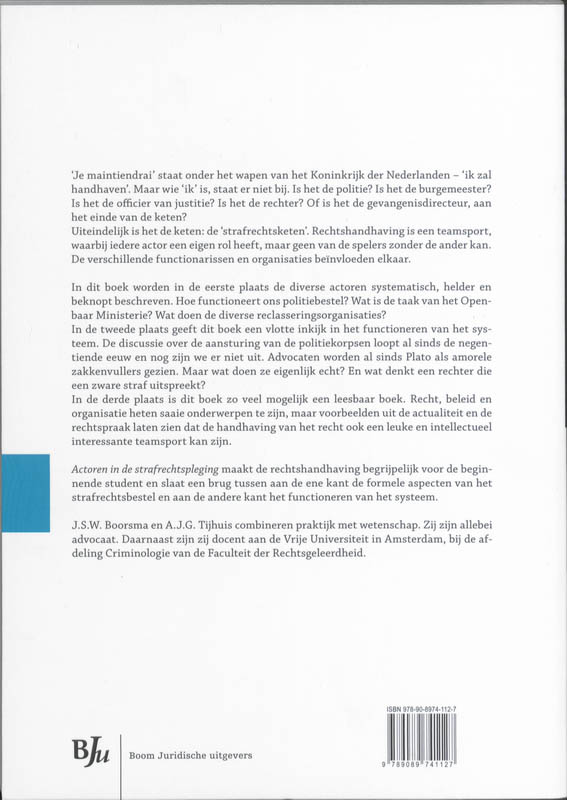 Actoren in de strafrechtspleging achterkant