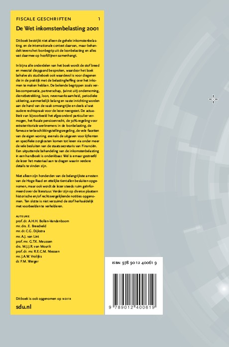 Fiscale geschriften 1 -   De Wet Inkomstenbelasting 2001 achterkant