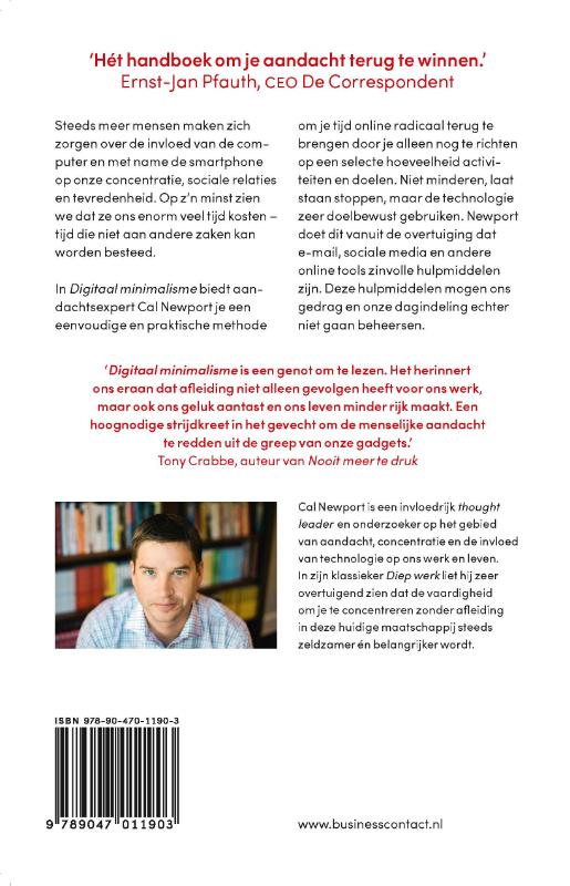 Digitaal minimalisme achterkant