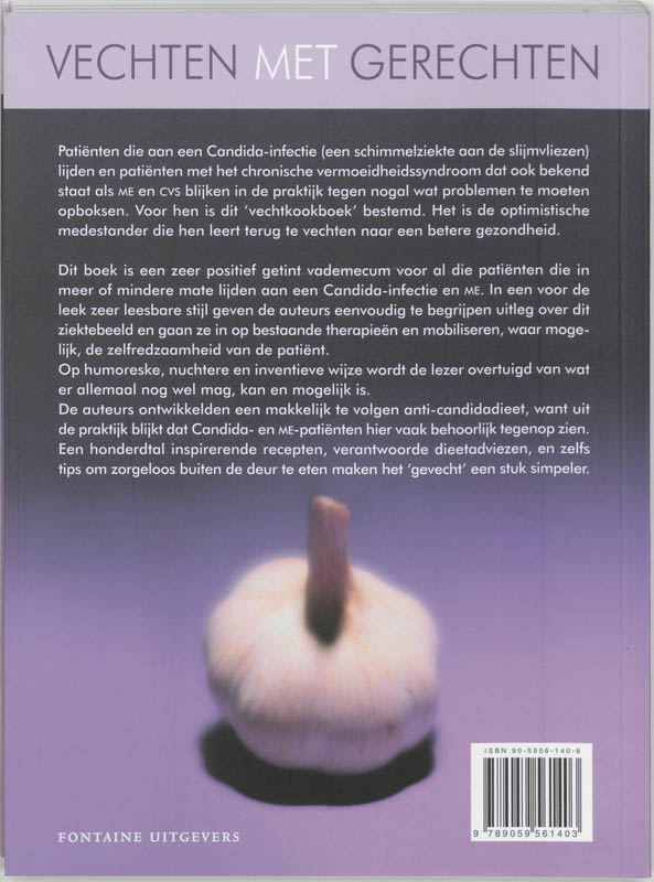 Vechten met gerechten tegen Candida en ME / Vechten met gerechten Vechten met gerechten tegen Candida en ME / Vechten met gerechten achterkant