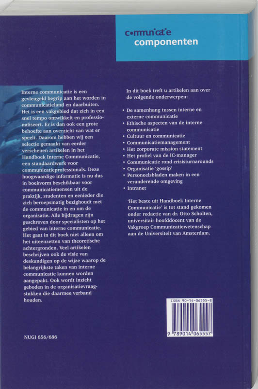 Beste Uit Handboek Interne Communicatie achterkant