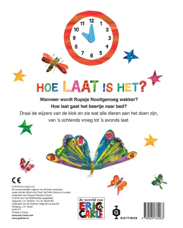 Rupsje Nooitgenoeg, hoe laat is het? / Rupsje Nooitgenoeg achterkant