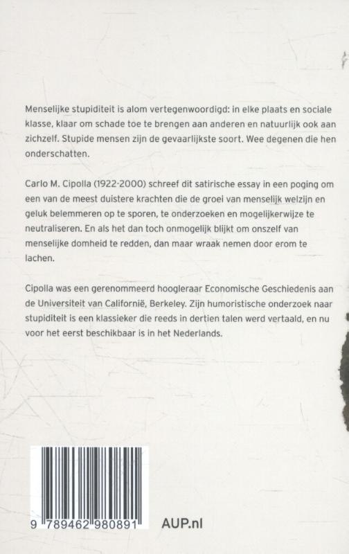 De wetten van menselijke stupiditeit De wetten van menselijke stupiditeit achterkant