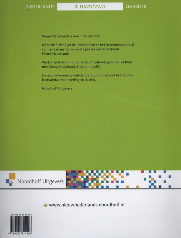 Nieuw Nederlands 2 havo/vwo Leerboek Nieuw Nederlands 2 havo/vwo Leerboek achterkant