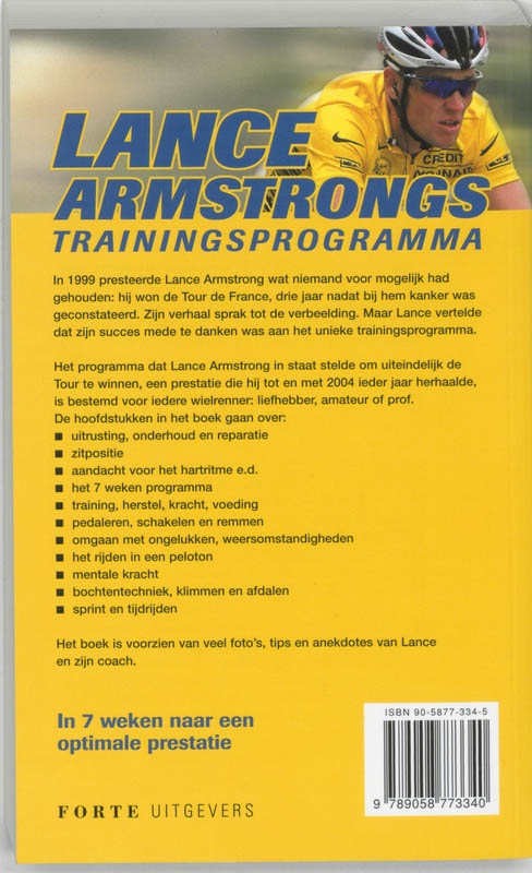 Lance Armstrongs trainingsprogramma achterkant