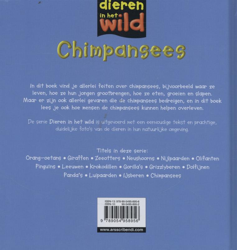 Dieren in het wild  -   Chimpansees achterkant