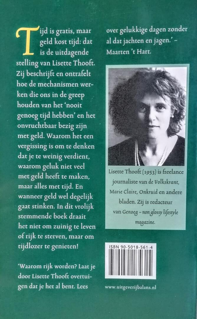 Geld kost tijd achterkant