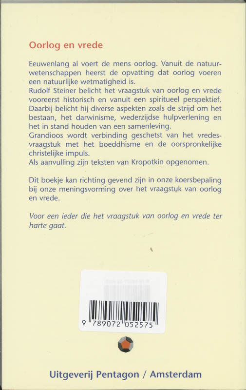 Oorlog en vrede achterkant