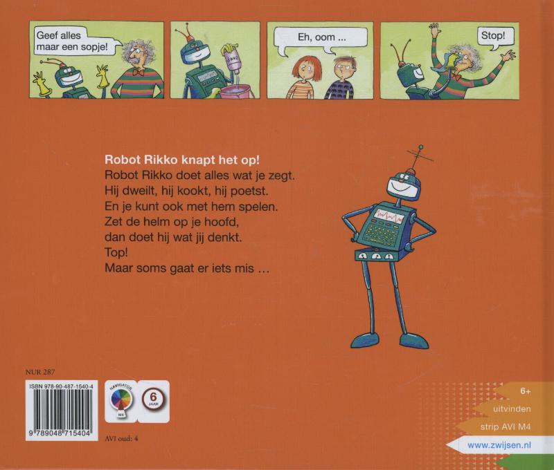 Robot Rikko knapt het op! / Strip voor beginnende lezers achterkant