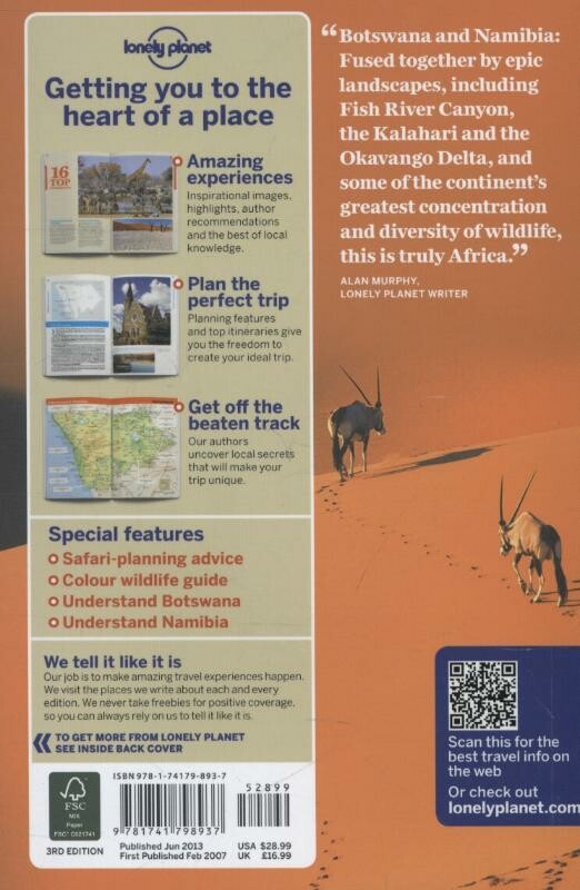 Lonely Planet Botswana and Namibia dr3 achterkant
