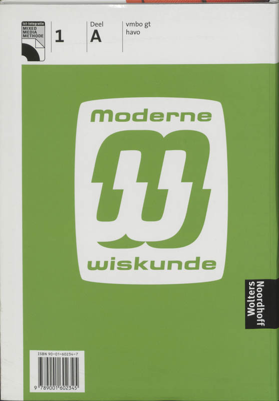 Moderne wiskunde 1a vmbo gt / havo Leerboek achterkant