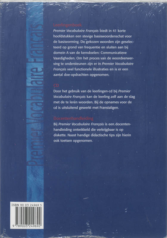 Premier vocabulaire francais achterkant