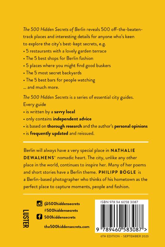 The 500 Hidden Secrets of Berlin / Hidden Secrets achterkant