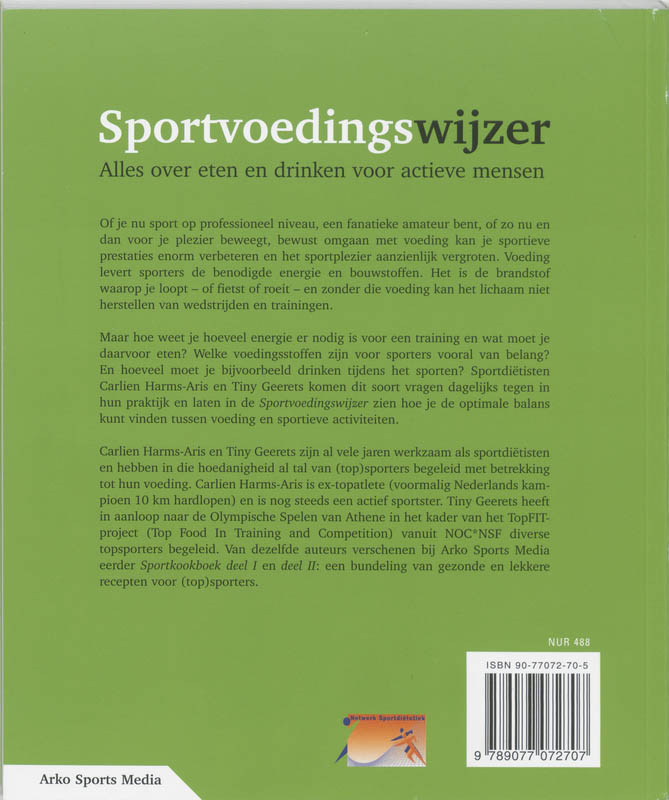 Sportvoedingswijzer Sportvoedingswijzer achterkant