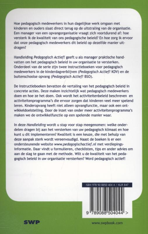 Handleiding pedagogisch actief! achterkant