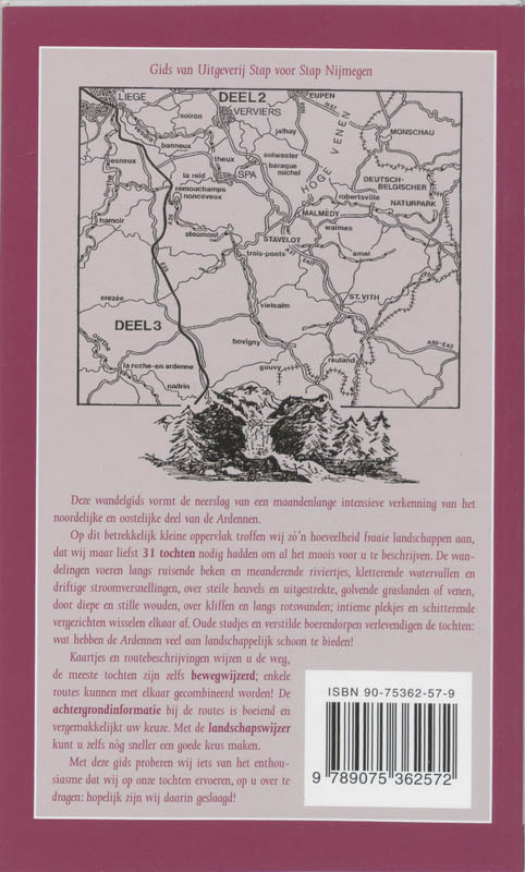 Wandelgids voor de Ardennen Noorden en Oosten / Bergen van Europa / 2 achterkant