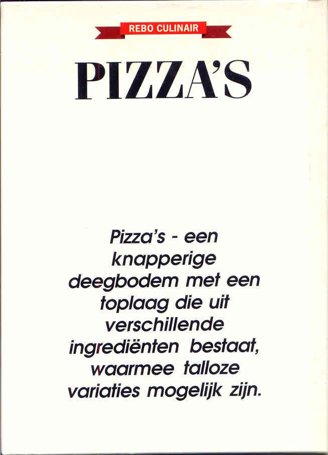PIZZA'S / Rebo culinair achterkant