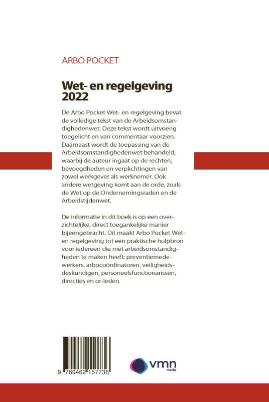 Arbo Pocket Wet- en regelgeving 2022 / Arbopocket Arbo Pocket Wet- en regelgeving 2022 / Arbopocket achterkant