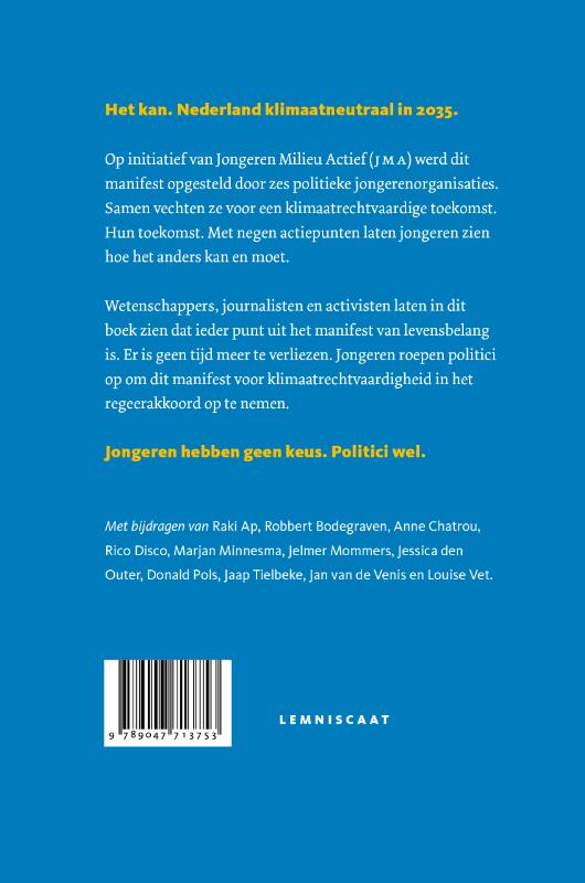 Jongeren. Klimaat. Nu. achterkant