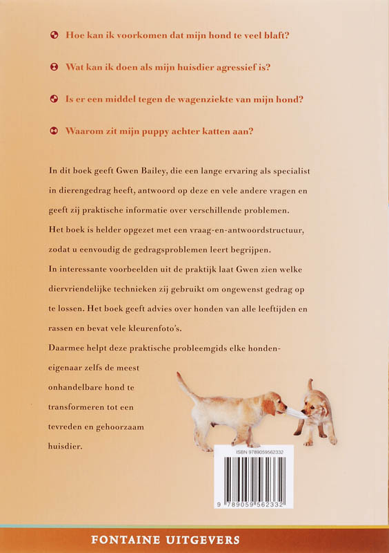 Honden manieren leren achterkant