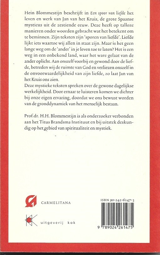 Jan van het Kruis: een spoor van liefde achterkant