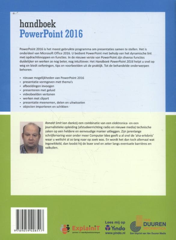 Handboek powerpoint 2016 achterkant