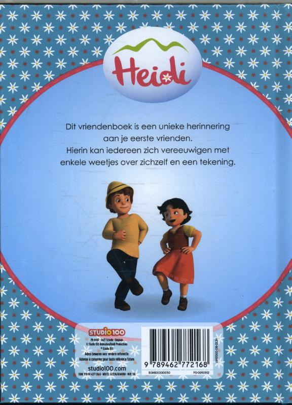 Heidi vriendenboek achterkant