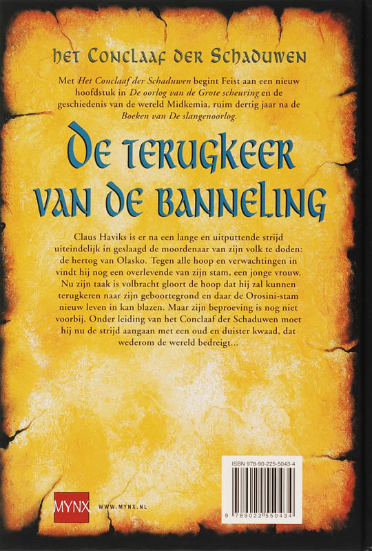 De terugkeer van de banneling / Het conclaaf der schaduwen / 3 achterkant