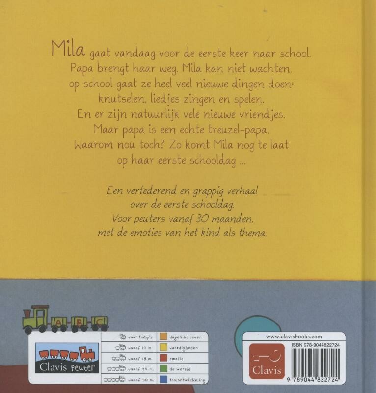Mila wil naar school / Mila achterkant