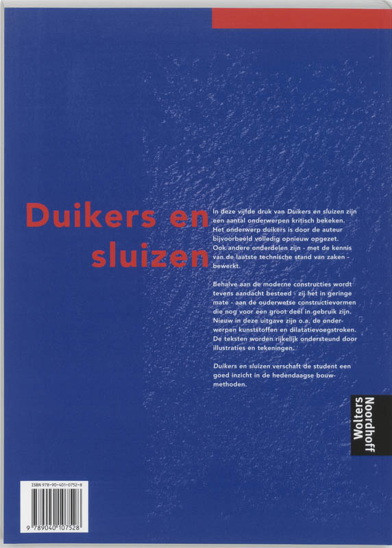 Duikers en sluizen / Weg- en waterbouwkunde MBO achterkant