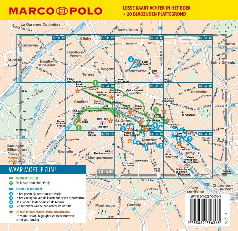 Marco Polo NL Reisgids Parijs / Marco Polo NL gids achterkant