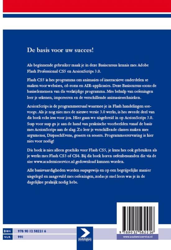 Basiscursus Flash CS5 en ActionScript 3.0 achterkant