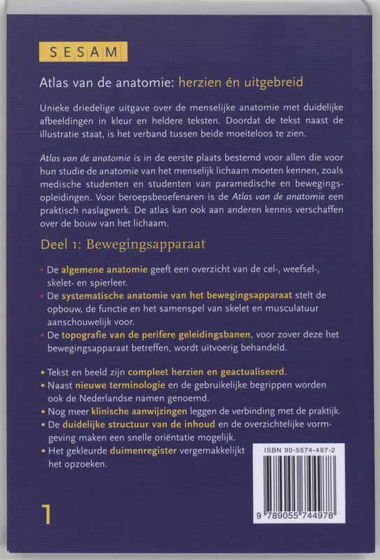 Sesam Atlas Van De Anatomie / 1 Het Bewegingsapparaat / Druk 21 achterkant