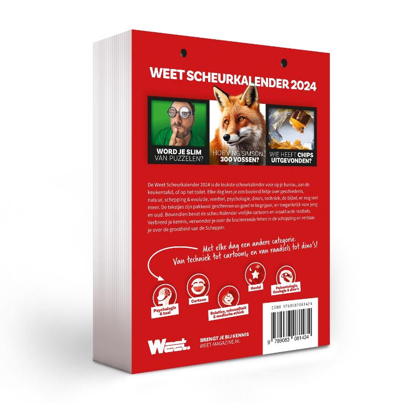 Weet scheurkalender achterkant