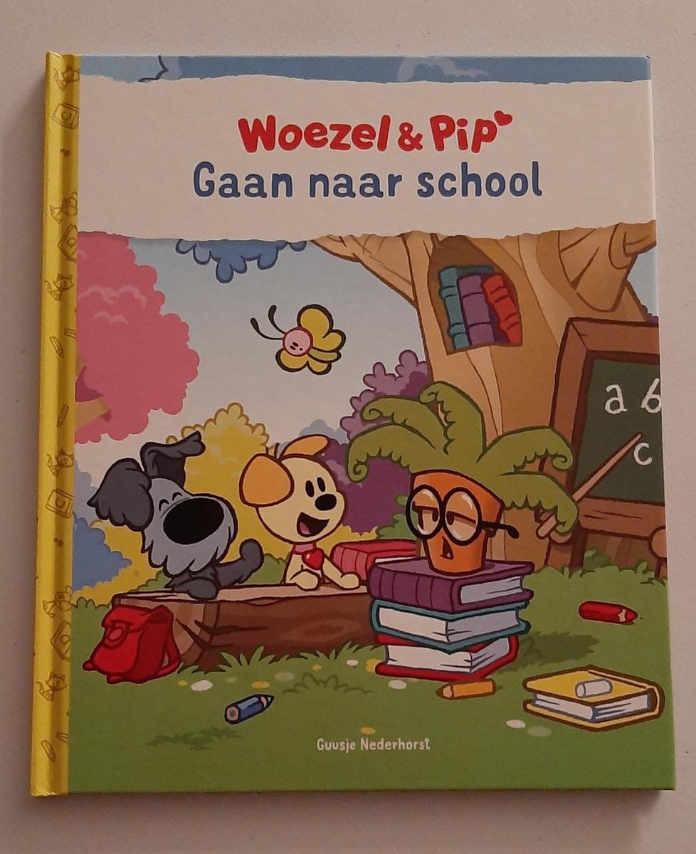 boek Woezel & Pip gaan naar school - Guusje Nederhorst - hardcover prentenboek voor peuters en kleuters