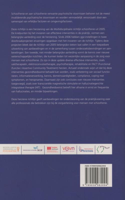 Multidisciplinaire richtlijn schizofrenie achterkant