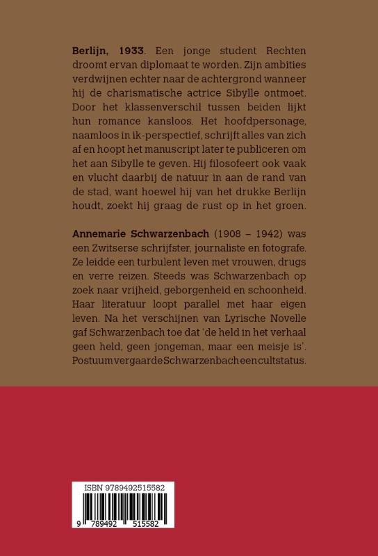 Lyrische novelle achterkant