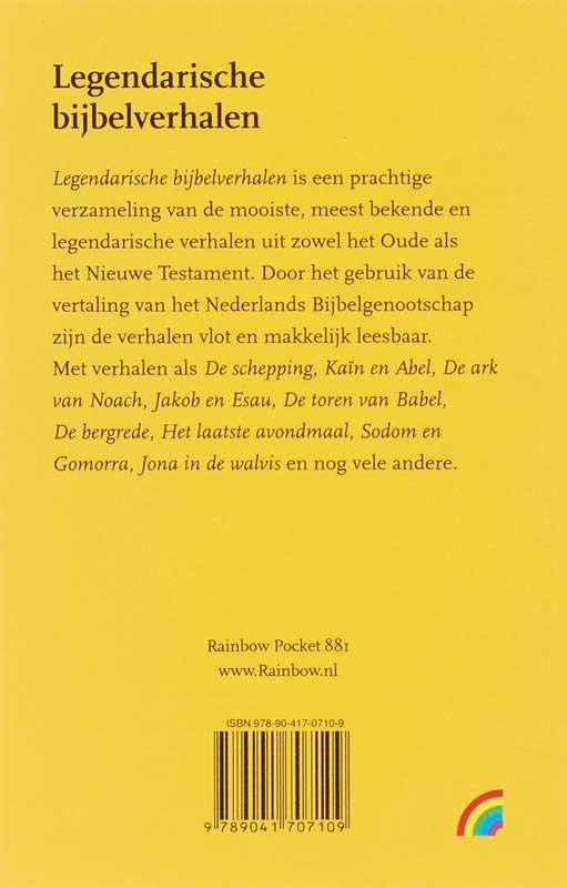 Legendarische bijbelverhalen achterkant