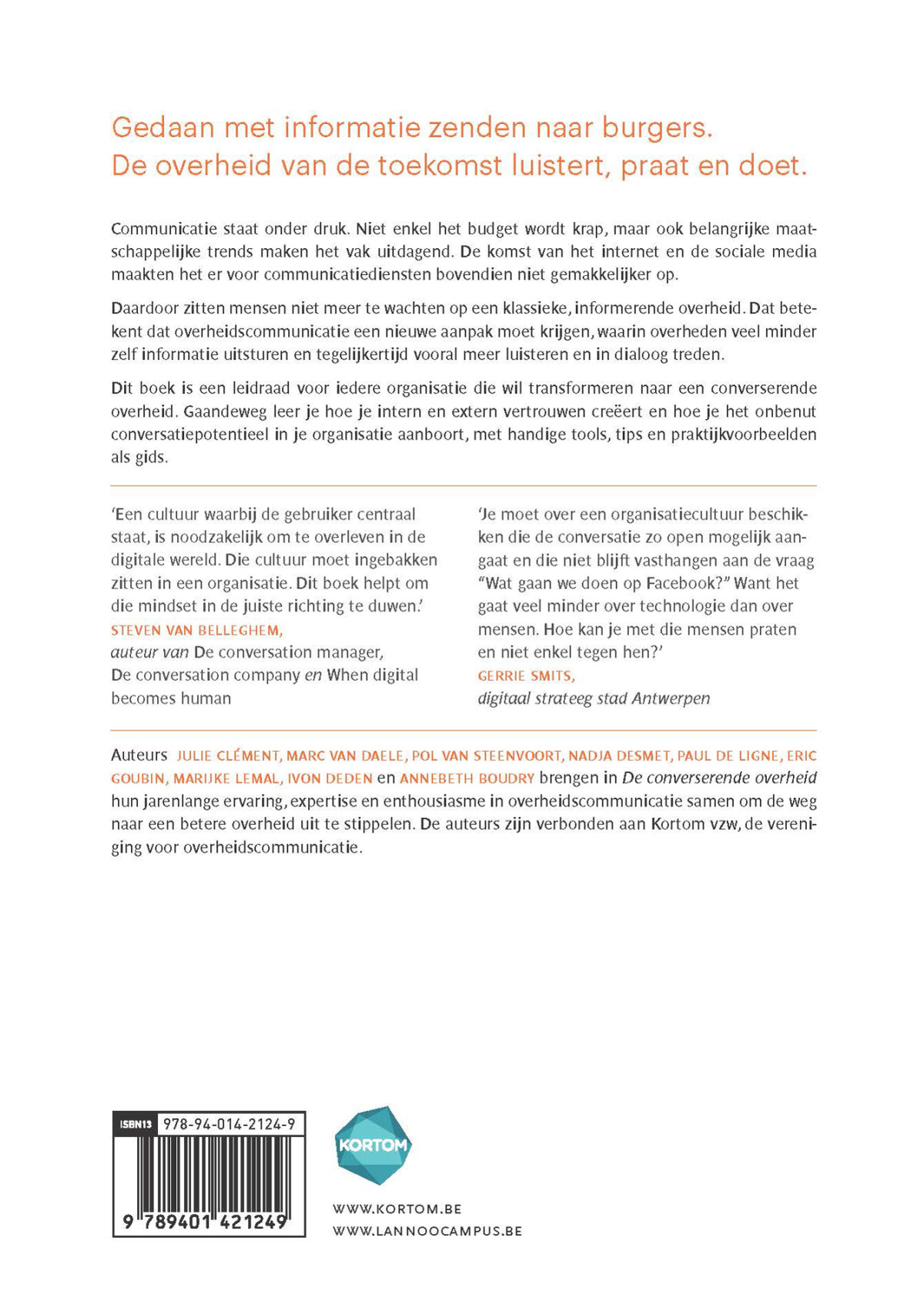 De converserende overheid achterkant