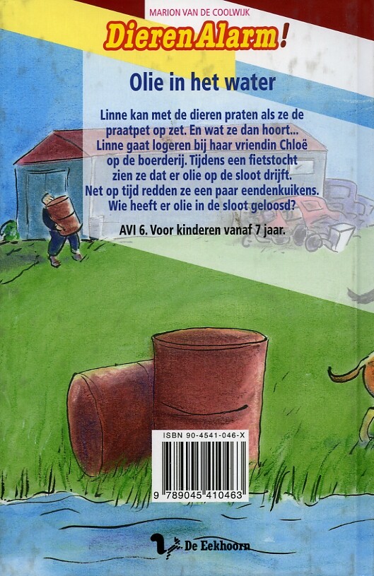 Dieren Alarm Olie in het water achterkant