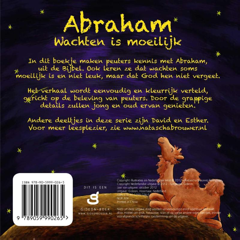 Abraham, wachten is moeilijk / PeuterBijbelboekjes achterkant