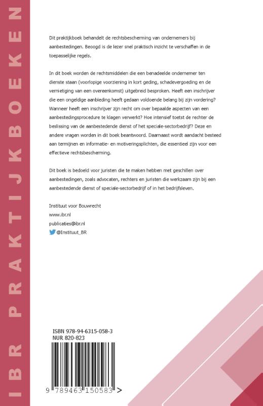 IBR Praktijkboeken  -   Praktijkboek Rechtsbescherming in het aanbestedingsrecht bij de ­civiele rechter achterkant